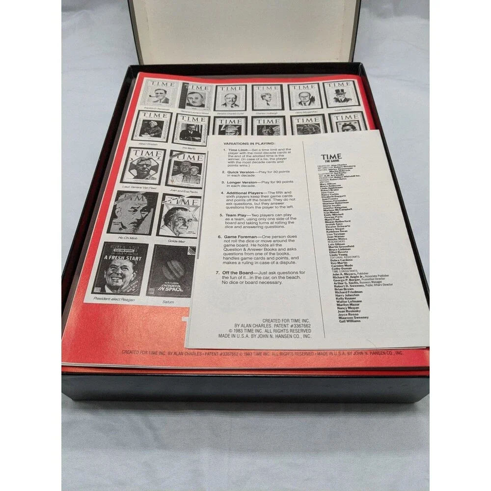 Vintage Hansen Time The Game Bookcase Board Game Complete